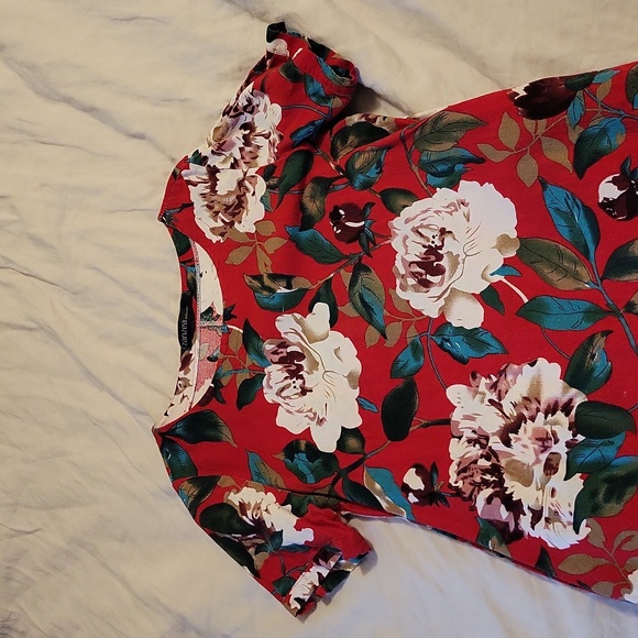 Zanzea Red Floral Minidress, size L - Picture 4 of 5